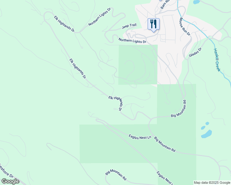 map of restaurants, bars, coffee shops, grocery stores, and more near 121 Elk Highlands Drive in Whitefish