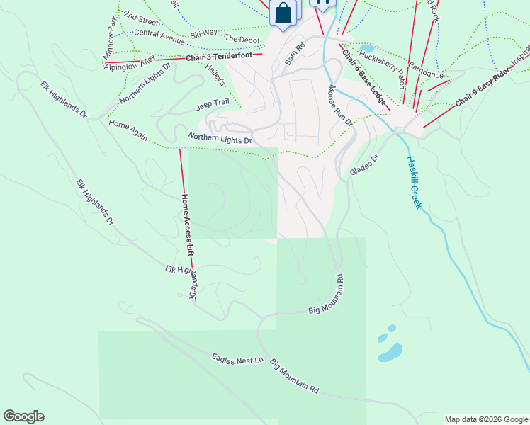 map of restaurants, bars, coffee shops, grocery stores, and more near 149 Ridge Run Drive in Whitefish