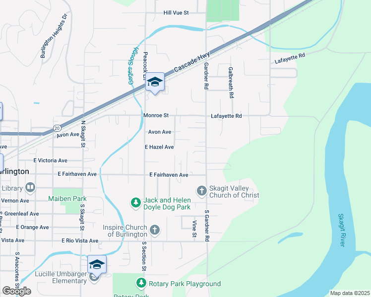 map of restaurants, bars, coffee shops, grocery stores, and more near 245 Moss Lane in Burlington