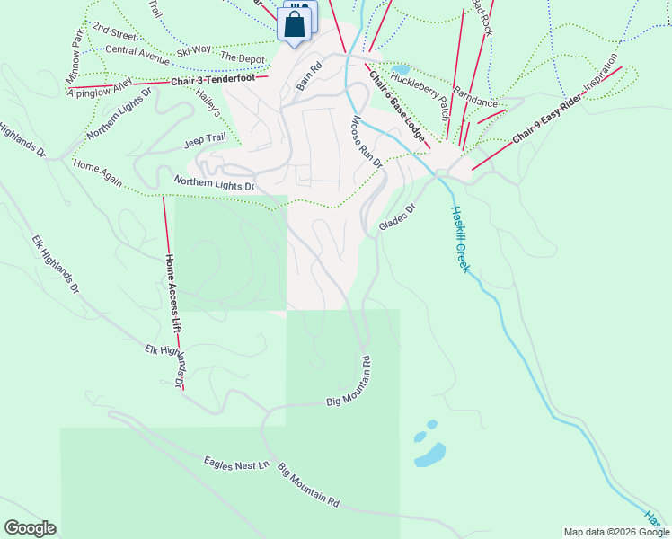 map of restaurants, bars, coffee shops, grocery stores, and more near 311 Wood Run Drive in Whitefish
