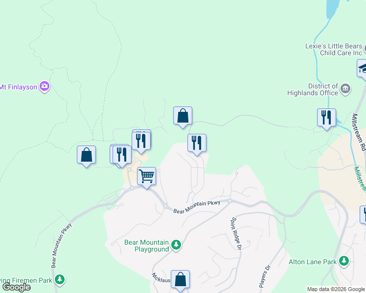 map of restaurants, bars, coffee shops, grocery stores, and more near 1216 Hannington Road in Victoria