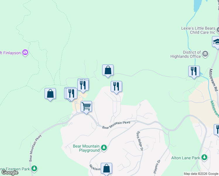 map of restaurants, bars, coffee shops, grocery stores, and more near 1216 Hannington Road in Victoria