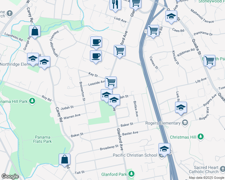 map of restaurants, bars, coffee shops, grocery stores, and more near 683 Peto Court in Victoria