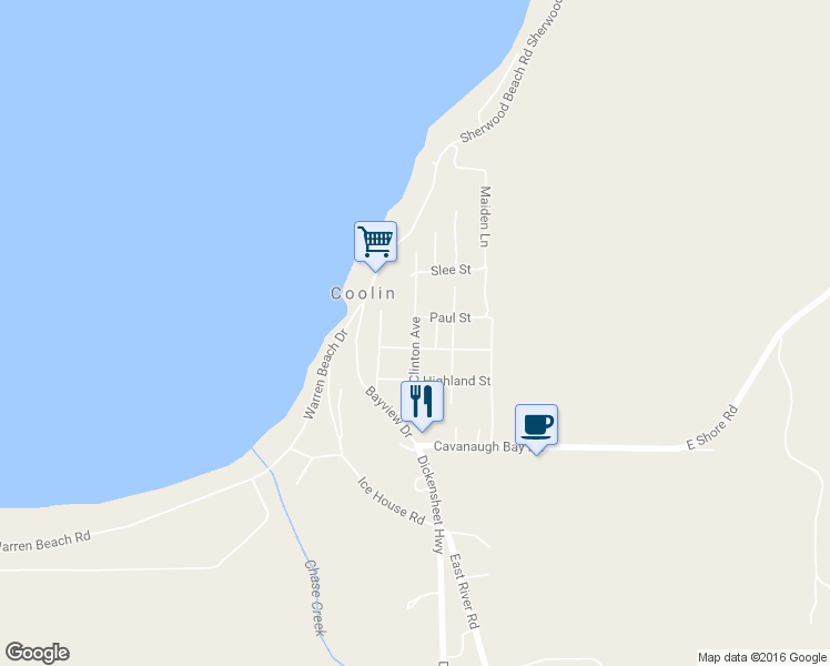 map of restaurants, bars, coffee shops, grocery stores, and more near 133 Clinton Avenue in Coolin