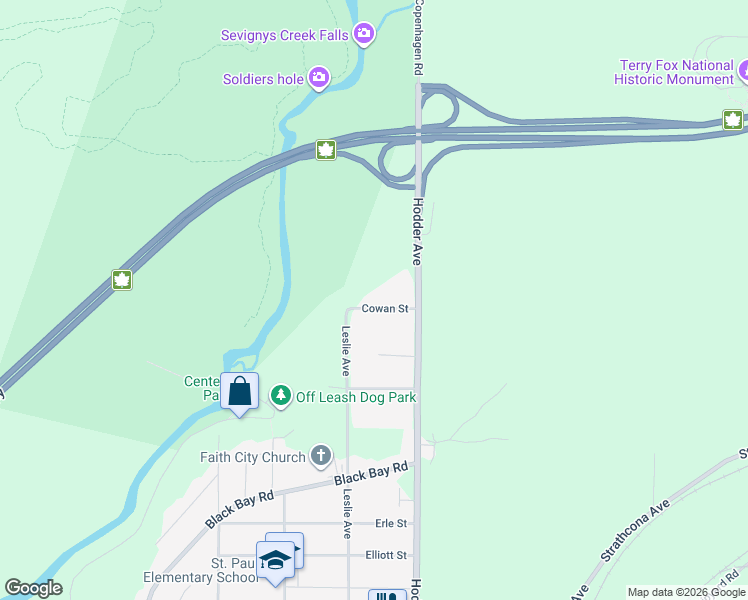 map of restaurants, bars, coffee shops, grocery stores, and more near 324 Cowan Street in Thunder Bay