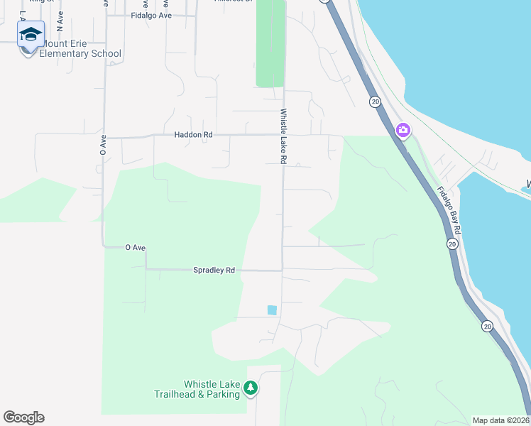 map of restaurants, bars, coffee shops, grocery stores, and more near 11198 Whistle Lake Road in Anacortes