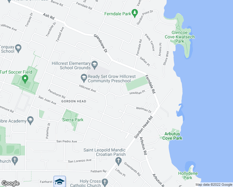 map of restaurants, bars, coffee shops, grocery stores, and more near 4276 Houlihan Place in Victoria