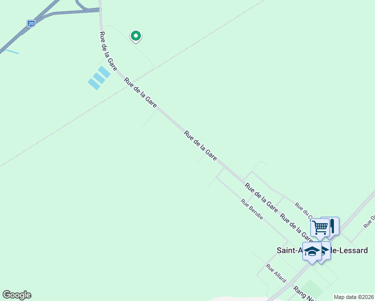map of restaurants, bars, coffee shops, grocery stores, and more near 275 Rue de la Gare in Saint-Anaclet-de-Lessard