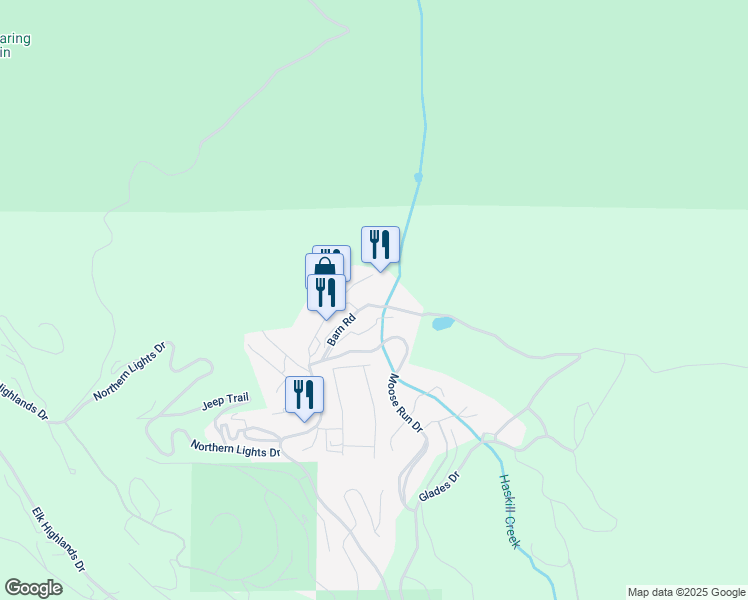 map of restaurants, bars, coffee shops, grocery stores, and more near 3900 Big Mountain Road in Whitefish