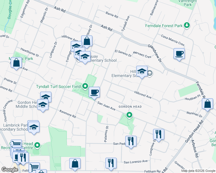 map of restaurants, bars, coffee shops, grocery stores, and more near 1781 Penshurst Road in Victoria