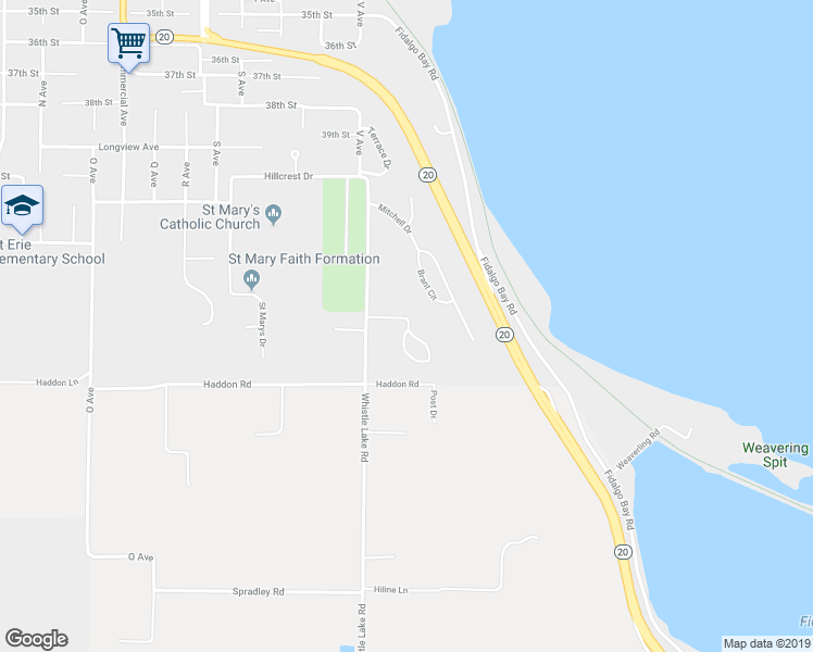 map of restaurants, bars, coffee shops, grocery stores, and more near 4309 Blue Heron Cir in Anacortes