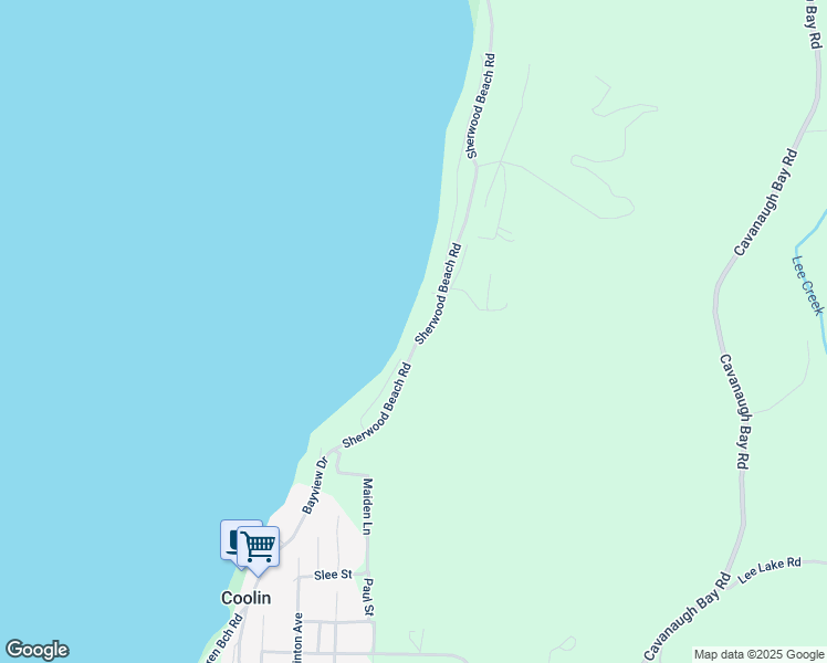 map of restaurants, bars, coffee shops, grocery stores, and more near 276 Sherwood Beach Road in Coolin