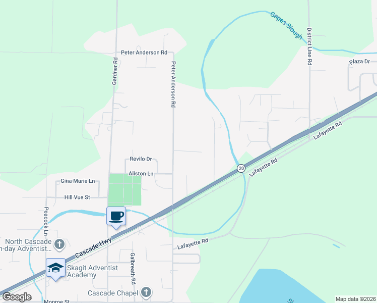 map of restaurants, bars, coffee shops, grocery stores, and more near 20574 Nelson Lane in Burlington