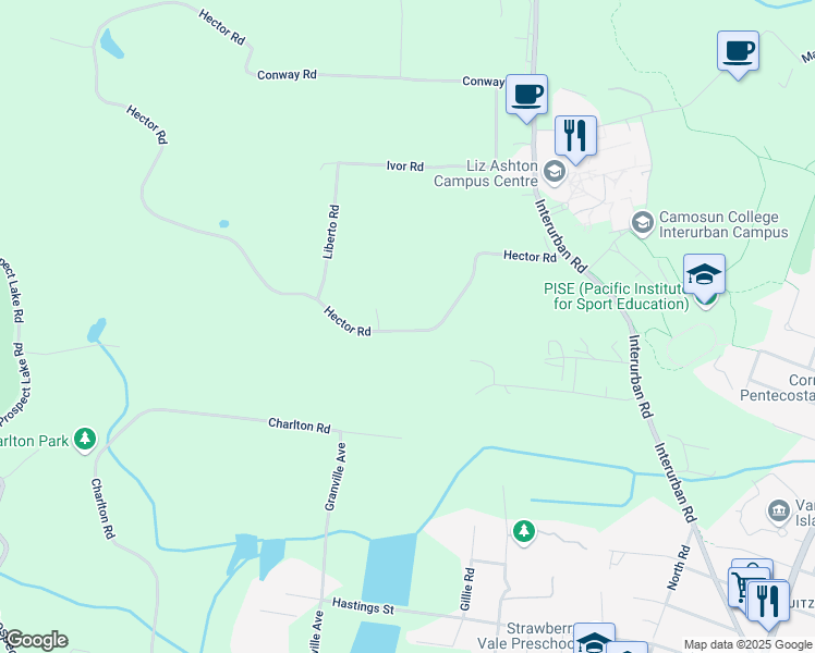map of restaurants, bars, coffee shops, grocery stores, and more near 390 Hector Road in Victoria