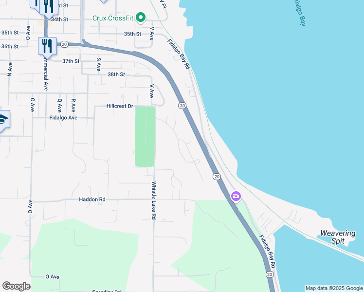 map of restaurants, bars, coffee shops, grocery stores, and more near 4114 Mitchell Drive in Anacortes