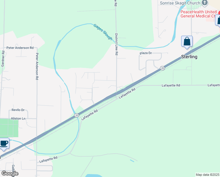 map of restaurants, bars, coffee shops, grocery stores, and more near 10756 District Line Road in Burlington