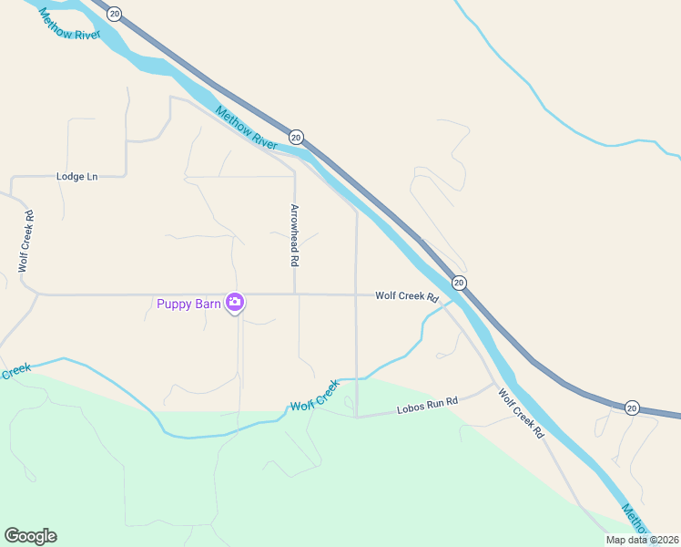 map of restaurants, bars, coffee shops, grocery stores, and more near 226 Wolf Creek Road in Winthrop