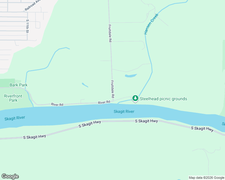 map of restaurants, bars, coffee shops, grocery stores, and more near 8763 Fruitdale Road in Sedro-Woolley
