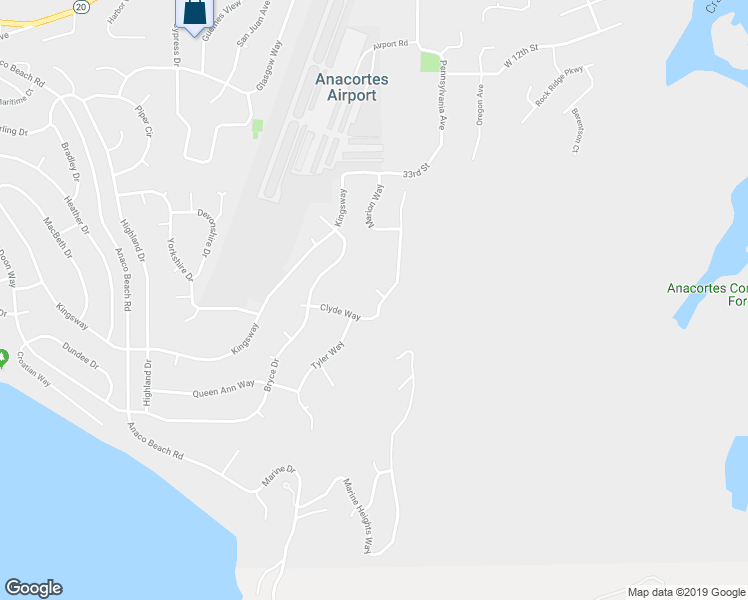 map of restaurants, bars, coffee shops, grocery stores, and more near 4001 Robin Court in Anacortes