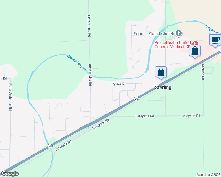 map of restaurants, bars, coffee shops, grocery stores, and more near 21243 Plaza Drive in Sedro-Woolley