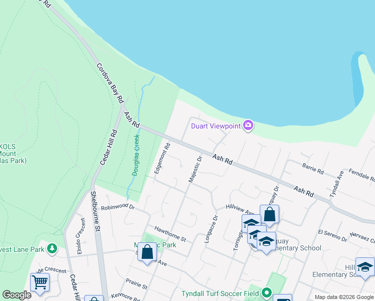 map of restaurants, bars, coffee shops, grocery stores, and more near in Victoria
