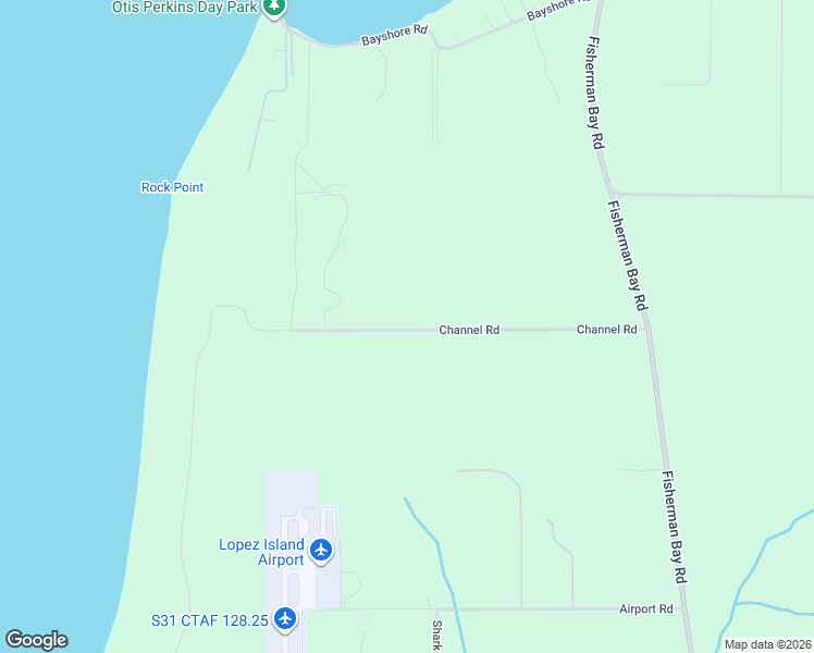 map of restaurants, bars, coffee shops, grocery stores, and more near 618 Channel Road in Lopez Island