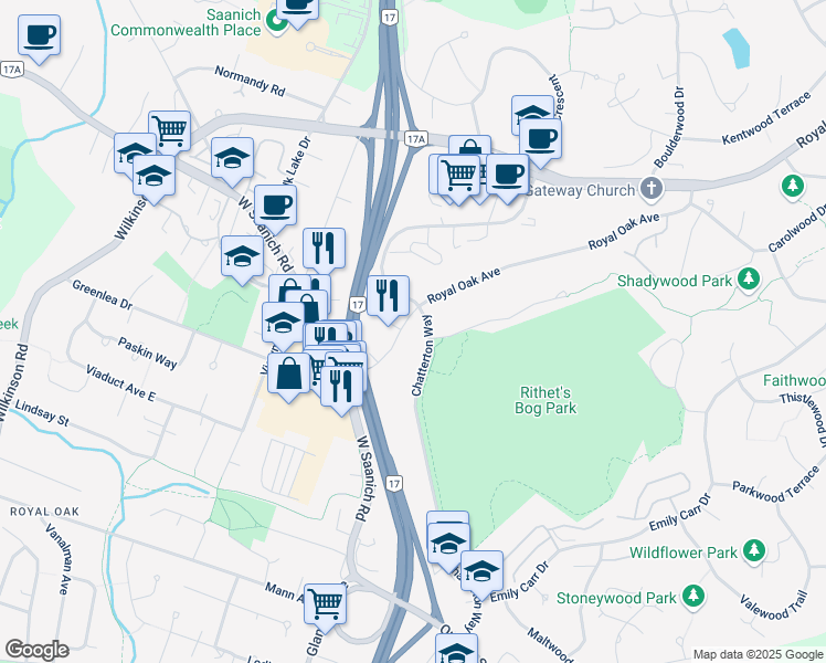 map of restaurants, bars, coffee shops, grocery stores, and more near in Capital