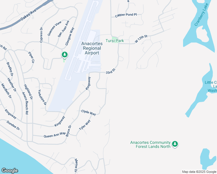 map of restaurants, bars, coffee shops, grocery stores, and more near 3511 Cedar Glen Way in Anacortes