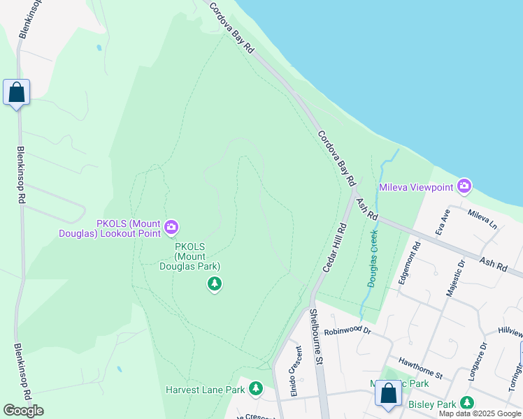 map of restaurants, bars, coffee shops, grocery stores, and more near Churchill Drive in Victoria