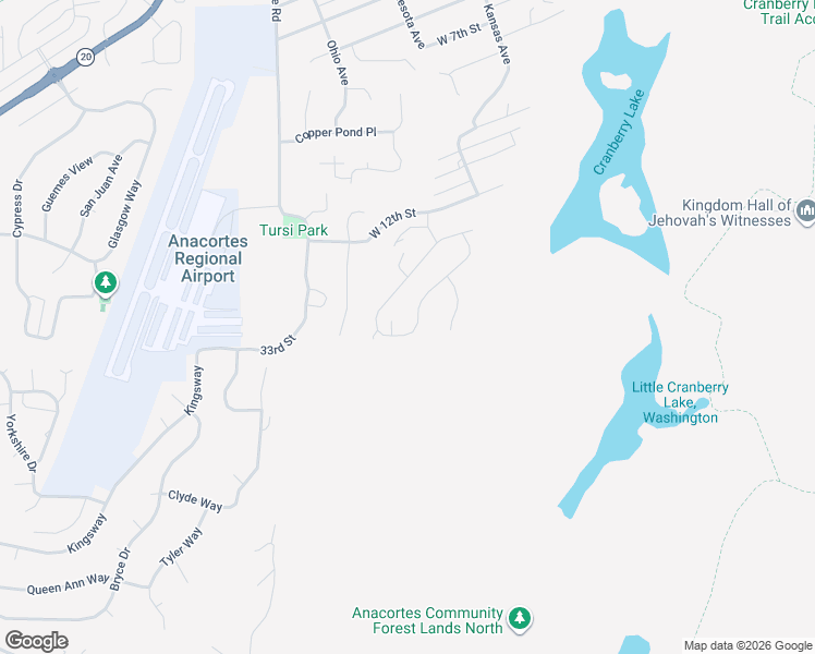 map of restaurants, bars, coffee shops, grocery stores, and more near 2520 Berentson Court in Anacortes