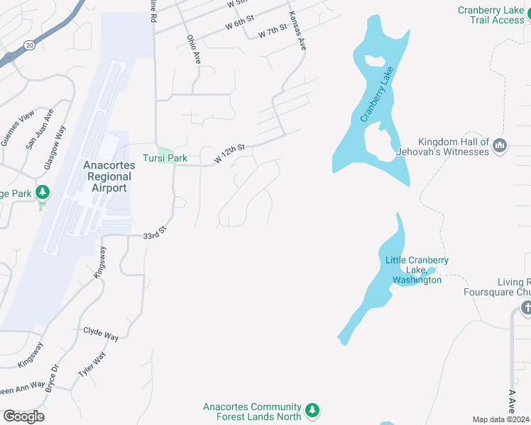 map of restaurants, bars, coffee shops, grocery stores, and more near 2520 Berentson Court in Anacortes