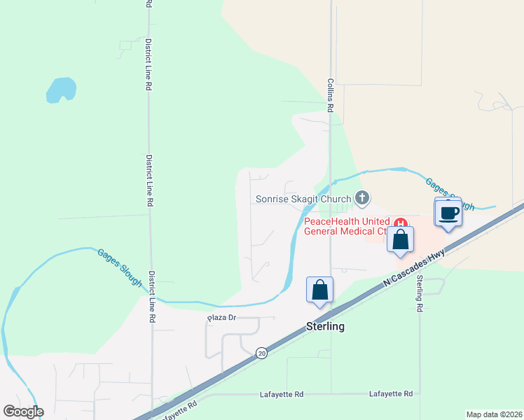 map of restaurants, bars, coffee shops, grocery stores, and more near 21339 Clara Place in Sedro-Woolley