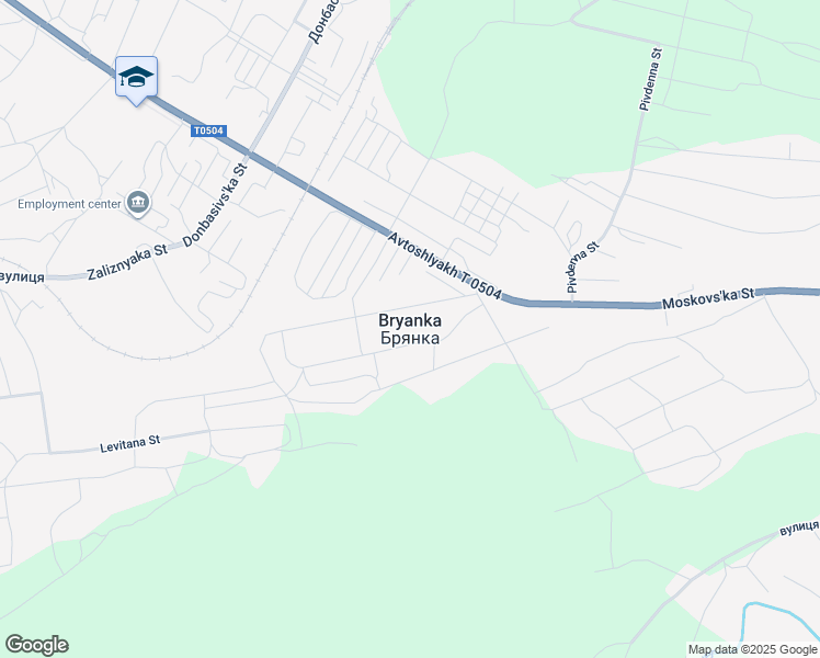 map of restaurants, bars, coffee shops, grocery stores, and more near in Bryanka