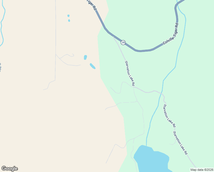map of restaurants, bars, coffee shops, grocery stores, and more near 1076A Starvation Lake Road in Colville