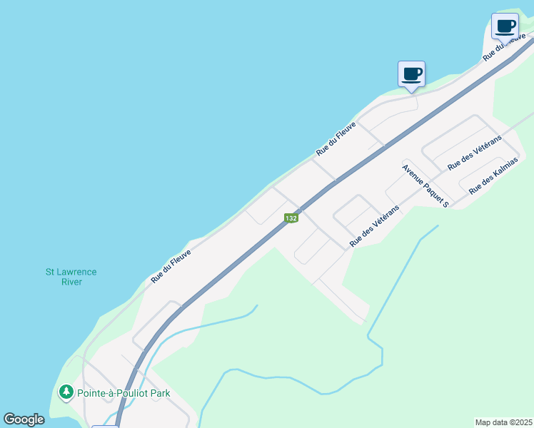map of restaurants, bars, coffee shops, grocery stores, and more near 462 Rue Jacques-Savard in Rimouski
