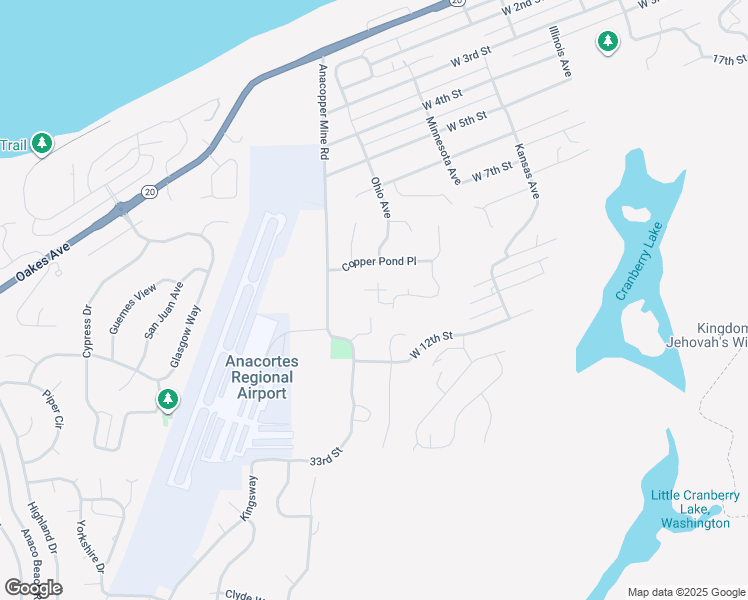 map of restaurants, bars, coffee shops, grocery stores, and more near 2108 Pennsylvania Court in Anacortes
