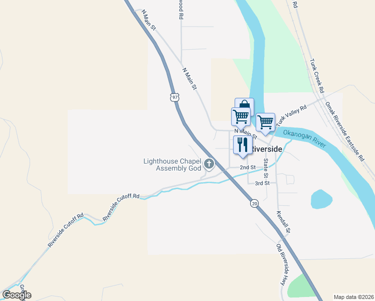 map of restaurants, bars, coffee shops, grocery stores, and more near 111 Tower Street in Riverside