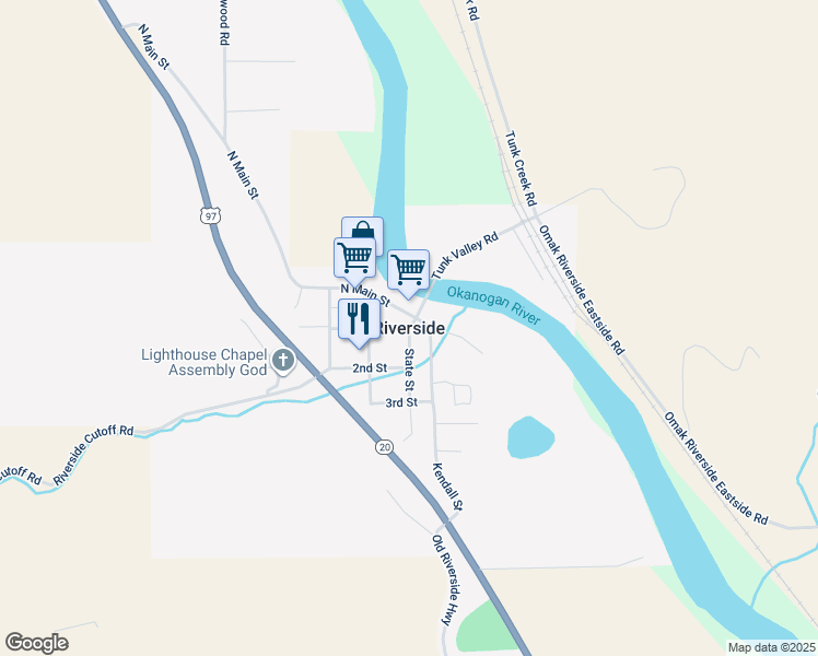 map of restaurants, bars, coffee shops, grocery stores, and more near in Riverside