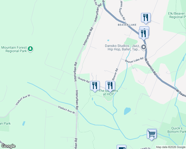 map of restaurants, bars, coffee shops, grocery stores, and more near 456 Quayle Road in Victoria