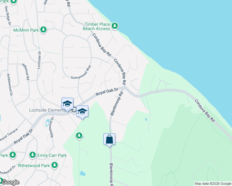 map of restaurants, bars, coffee shops, grocery stores, and more near 4680 Blenkinsop Road in Victoria