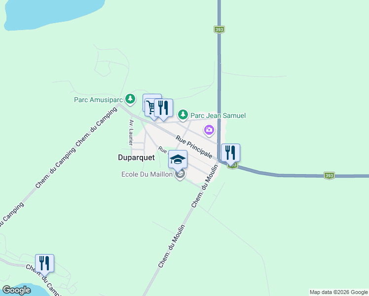 map of restaurants, bars, coffee shops, grocery stores, and more near 38 Rue Principale in Duparquet