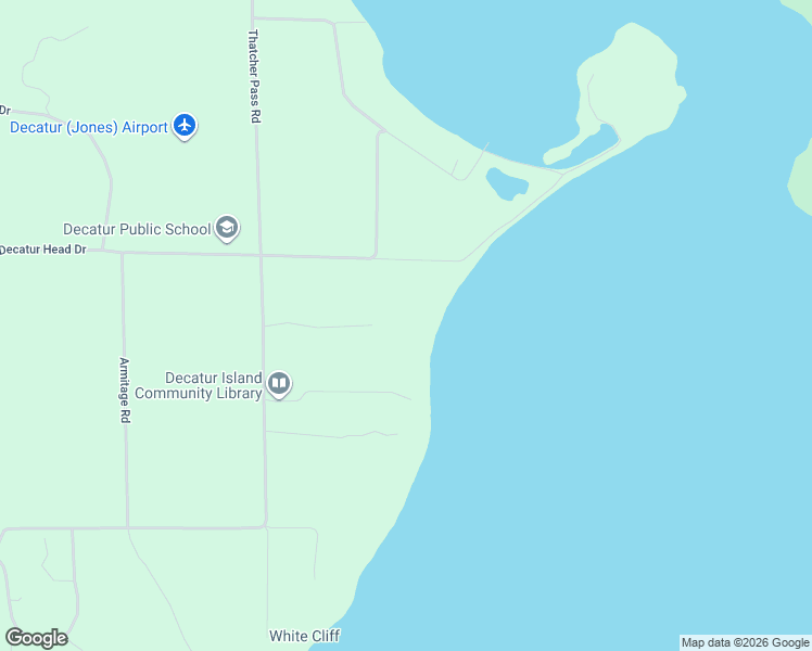 map of restaurants, bars, coffee shops, grocery stores, and more near 594 Thatcher Pass Road in Anacortes