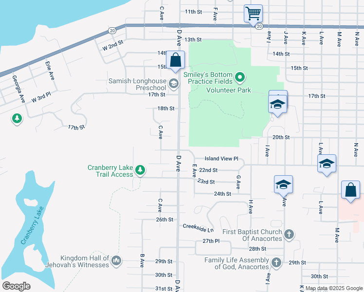 map of restaurants, bars, coffee shops, grocery stores, and more near in Anacortes