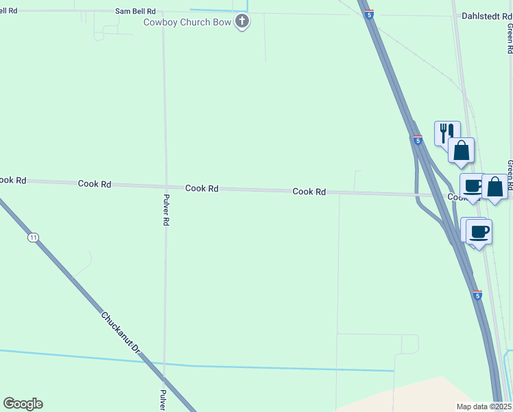 map of restaurants, bars, coffee shops, grocery stores, and more near 18276 Cook Rd in Burlington
