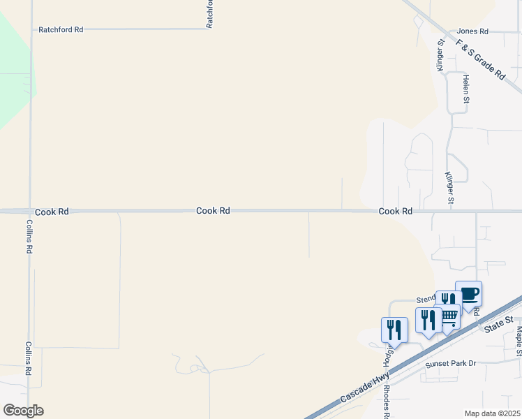 map of restaurants, bars, coffee shops, grocery stores, and more near 22128 Cook Road in Sedro-Woolley