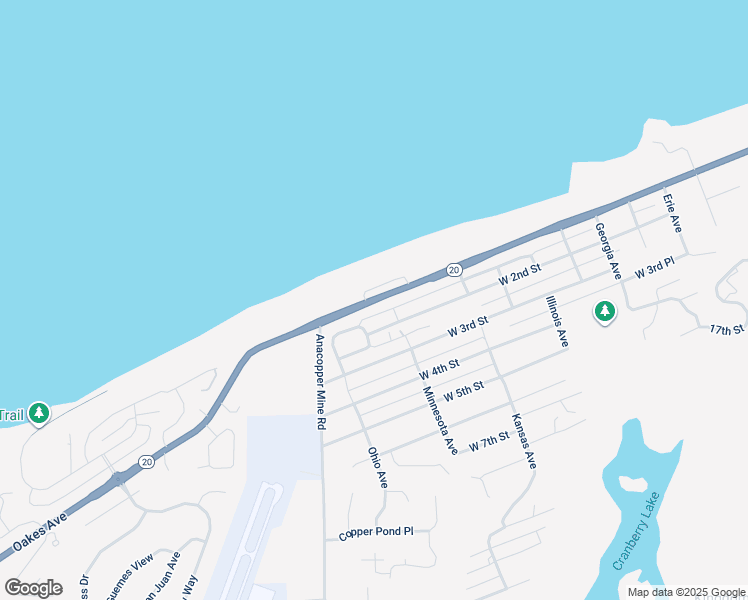 map of restaurants, bars, coffee shops, grocery stores, and more near Oakes Avenue in Anacortes