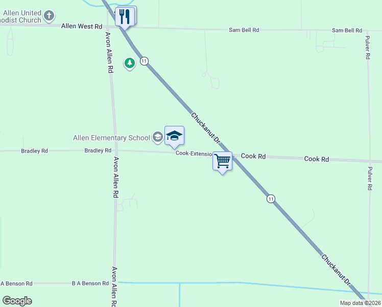 map of restaurants, bars, coffee shops, grocery stores, and more near 17000 Cook-Extension Rd in Skagit