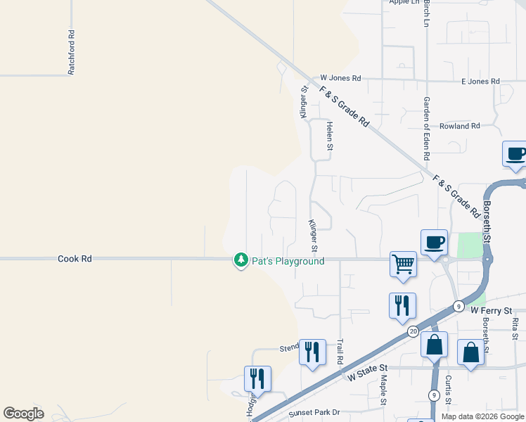 map of restaurants, bars, coffee shops, grocery stores, and more near 465 Spring Lane in Sedro-Woolley