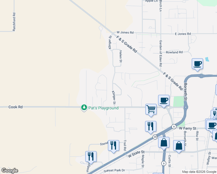 map of restaurants, bars, coffee shops, grocery stores, and more near 426 Spring Lane in Sedro-Woolley