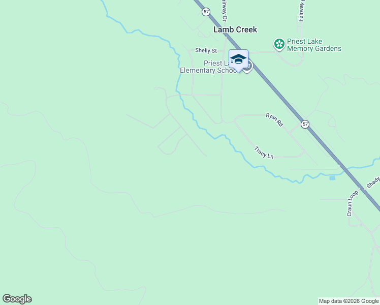 map of restaurants, bars, coffee shops, grocery stores, and more near 654 Williams Drive in Priest Lake